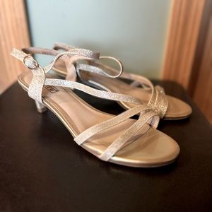 Gold sparkle dress heel